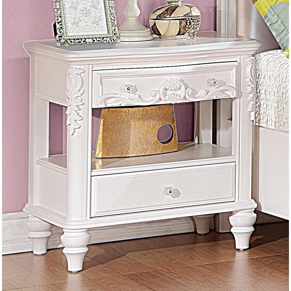 Seraphina White 3-piece Storage Bedroom Set with 2 Nightstands