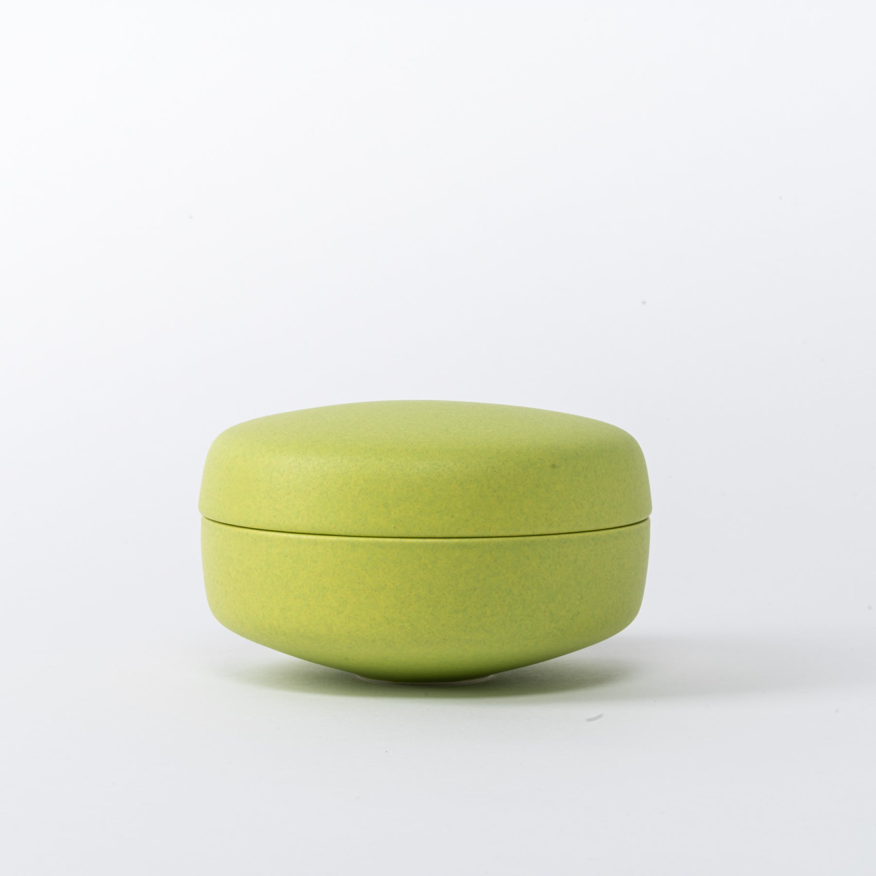 Small Spring Apple Trinket Box - Rounded Lidded Ceramic Pot