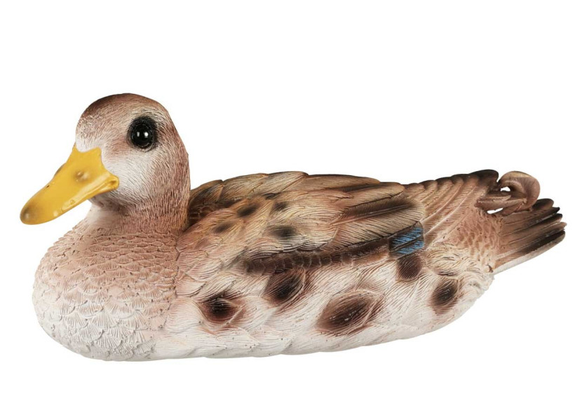 Figurka ogrodowa kaczka z poliresinu brązowa 23.5 cm odporna na UV