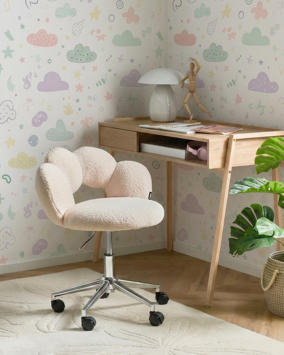 Desk Chair WHIZZY Boucle Light Beige