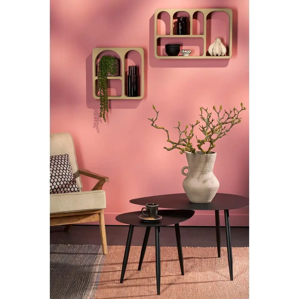 Mica Decorations Bijzettafel voor Buiten - Set van 2 - Metaal -Zwart