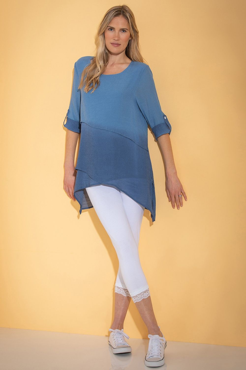 Klass. Dip Dye Layered Tunic Top