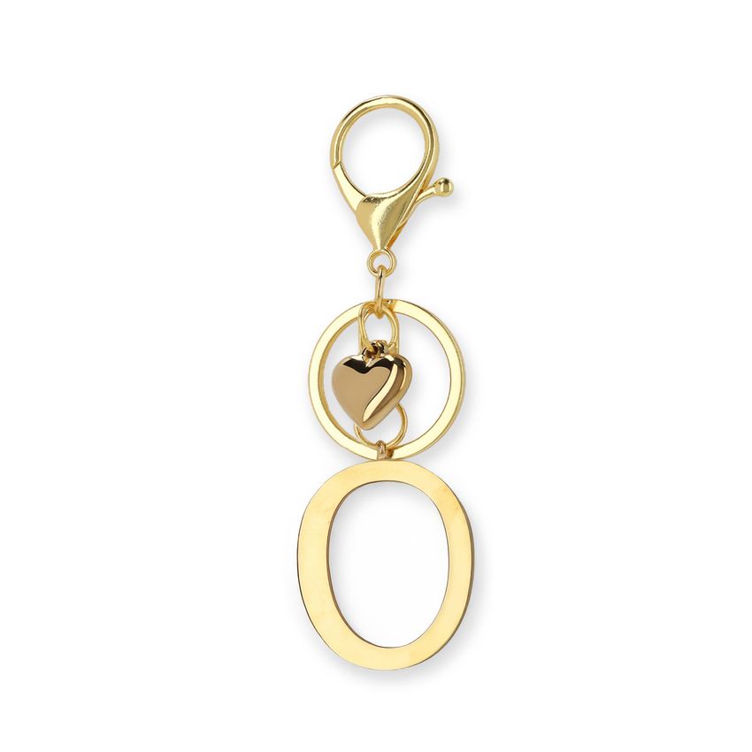 Manfield Goudkleurige bag charm letter O