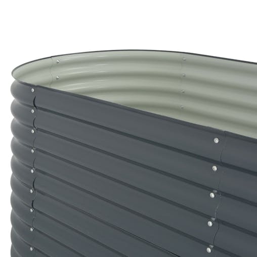 NNEVL Garden Raised Bed 400x80x81 cm Galvanised Steel Grey