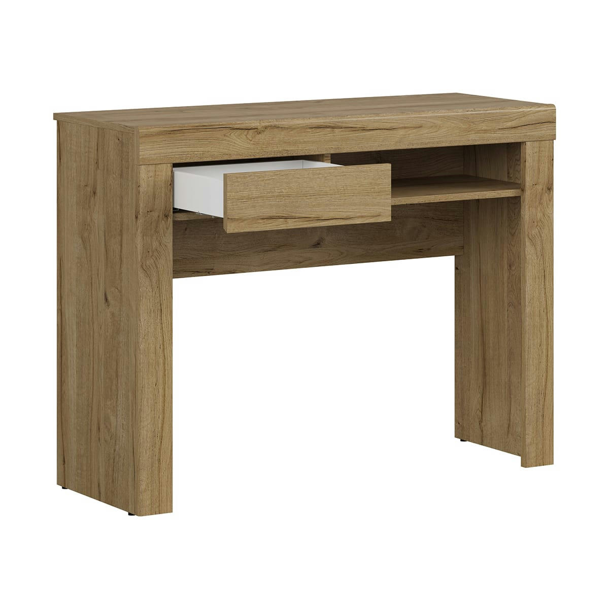 - Console bureau 1 tiroir panneaux agglomérés naturel