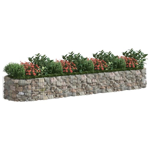 NNEVL Gabion Raised Bed Galvanised Iron 400x100x50 cm