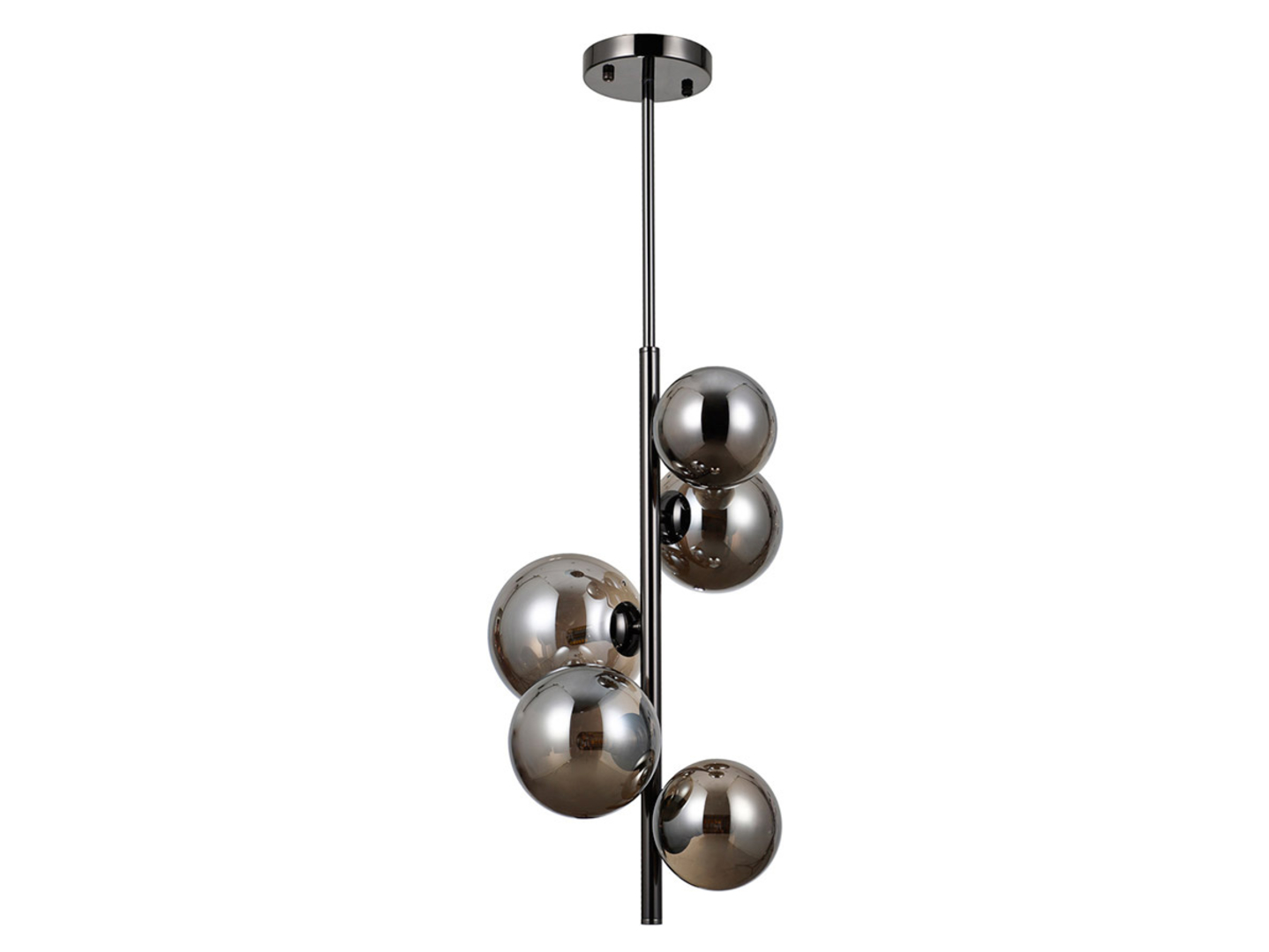 Lampa wisząca Canello 5-punktowa szklana srebrna
