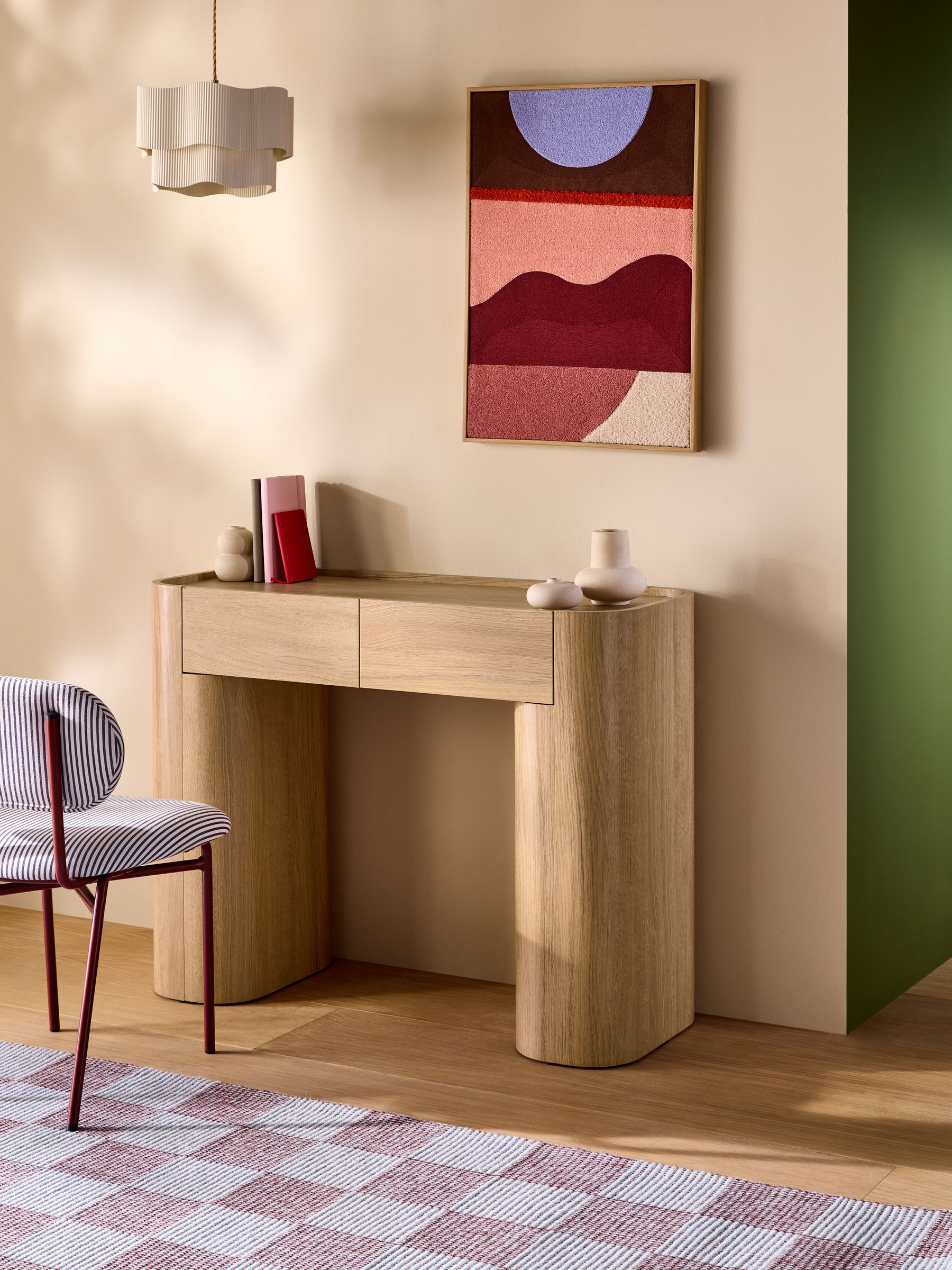 Kain 2 Drawer Console Dressing Table in Light Oak Effect