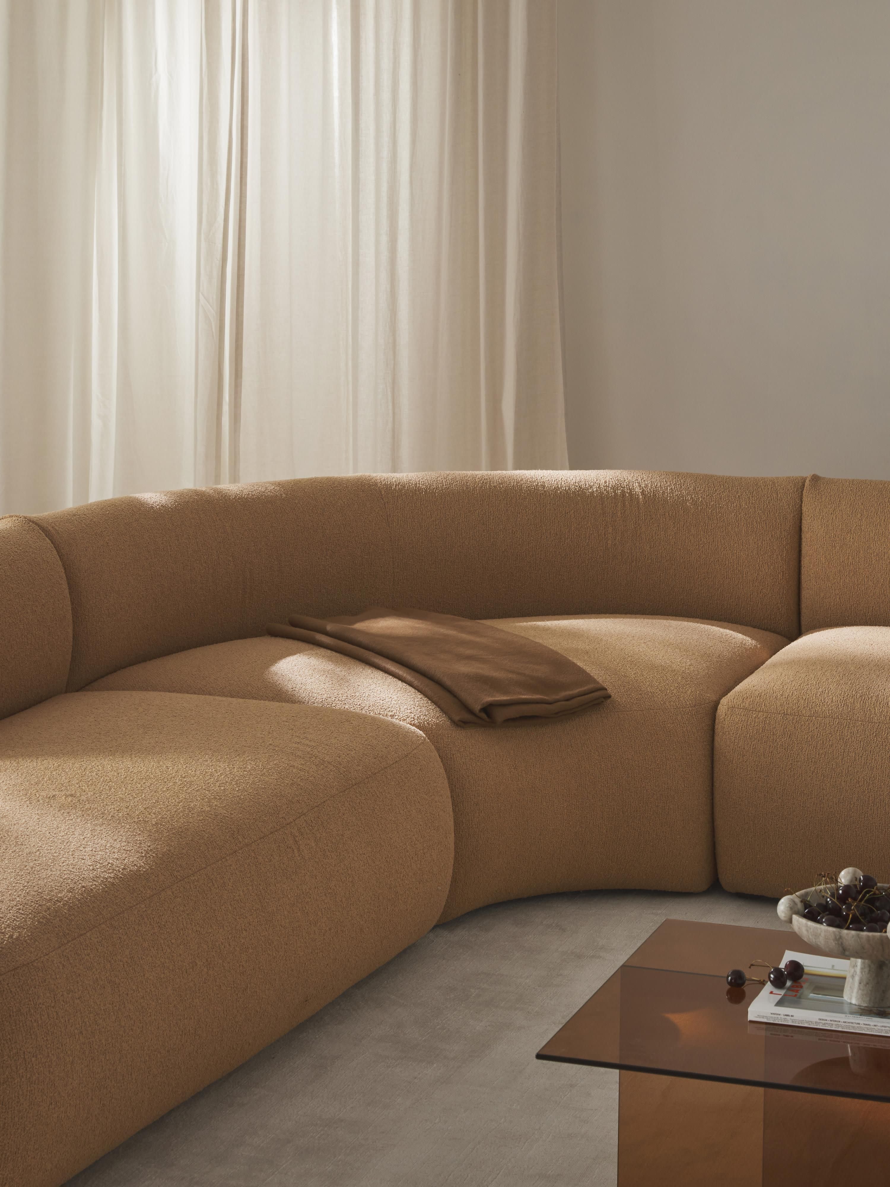 Rundes Bouclé-Eckmodul Sofia