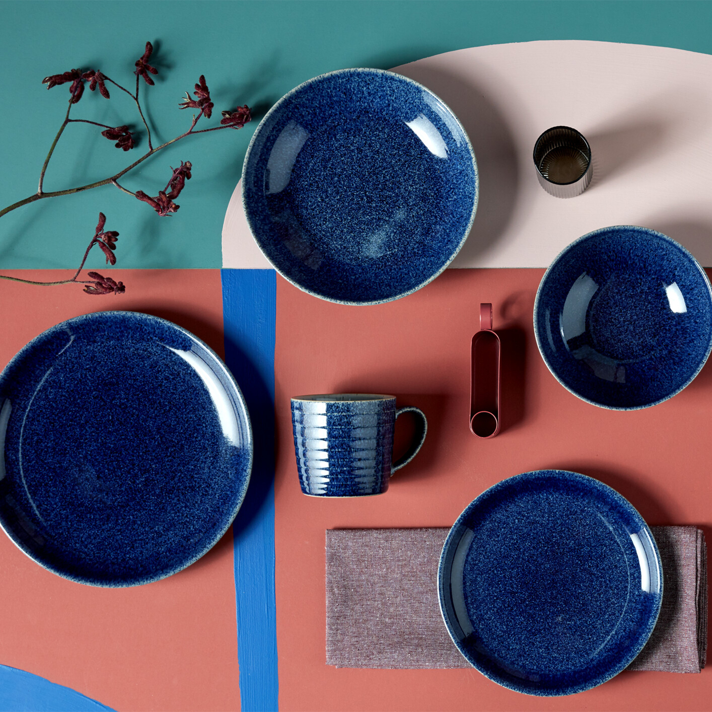 Studio Blue Cobalt Coupe Dinner Plates - Set Of 4