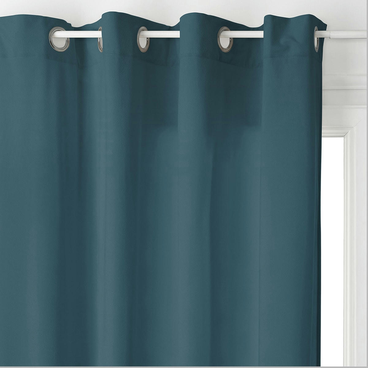 - Rideau en velours à effet brossé polyester bleu 260 x 140