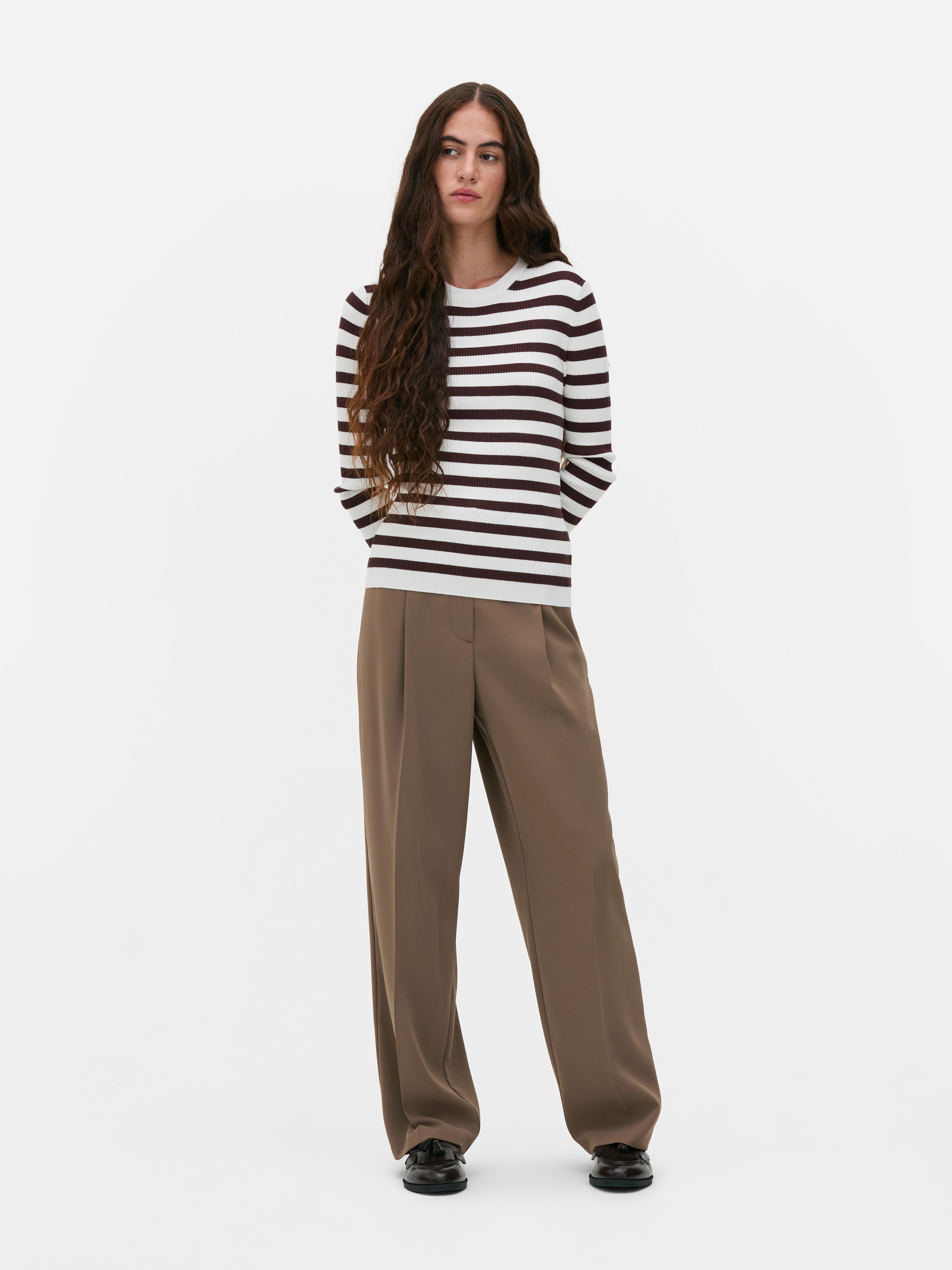 Ribbed Crew Neck Sweater