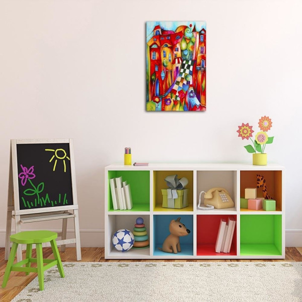 Feeby Obraz na płótnie, Kolorowe miasteczko 40x60