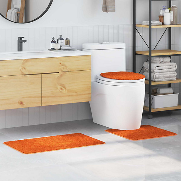 Ensemble de tapis de bain antidérapants 3 pcs Orange PP vidaXL
