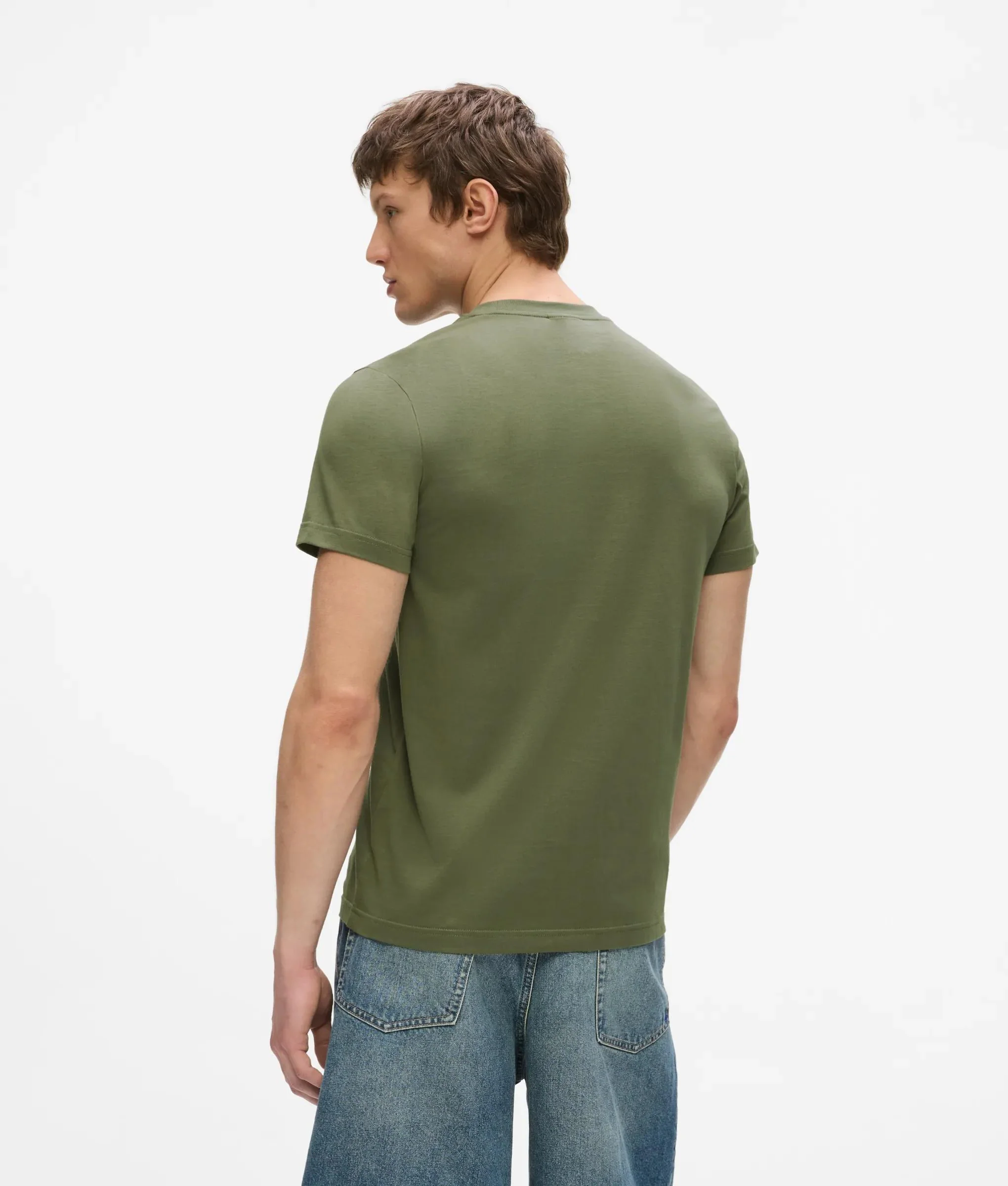 T-shirt à logo rayé et coupe ajustée