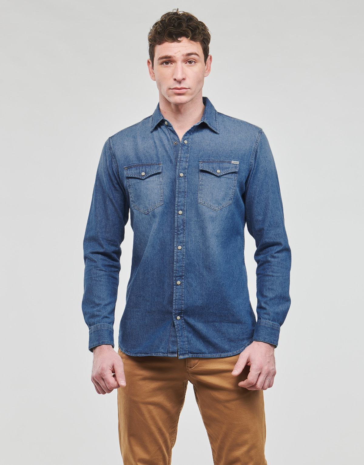 Jack & Jones - JJESHERIDAN SHIRT L/S - Blue