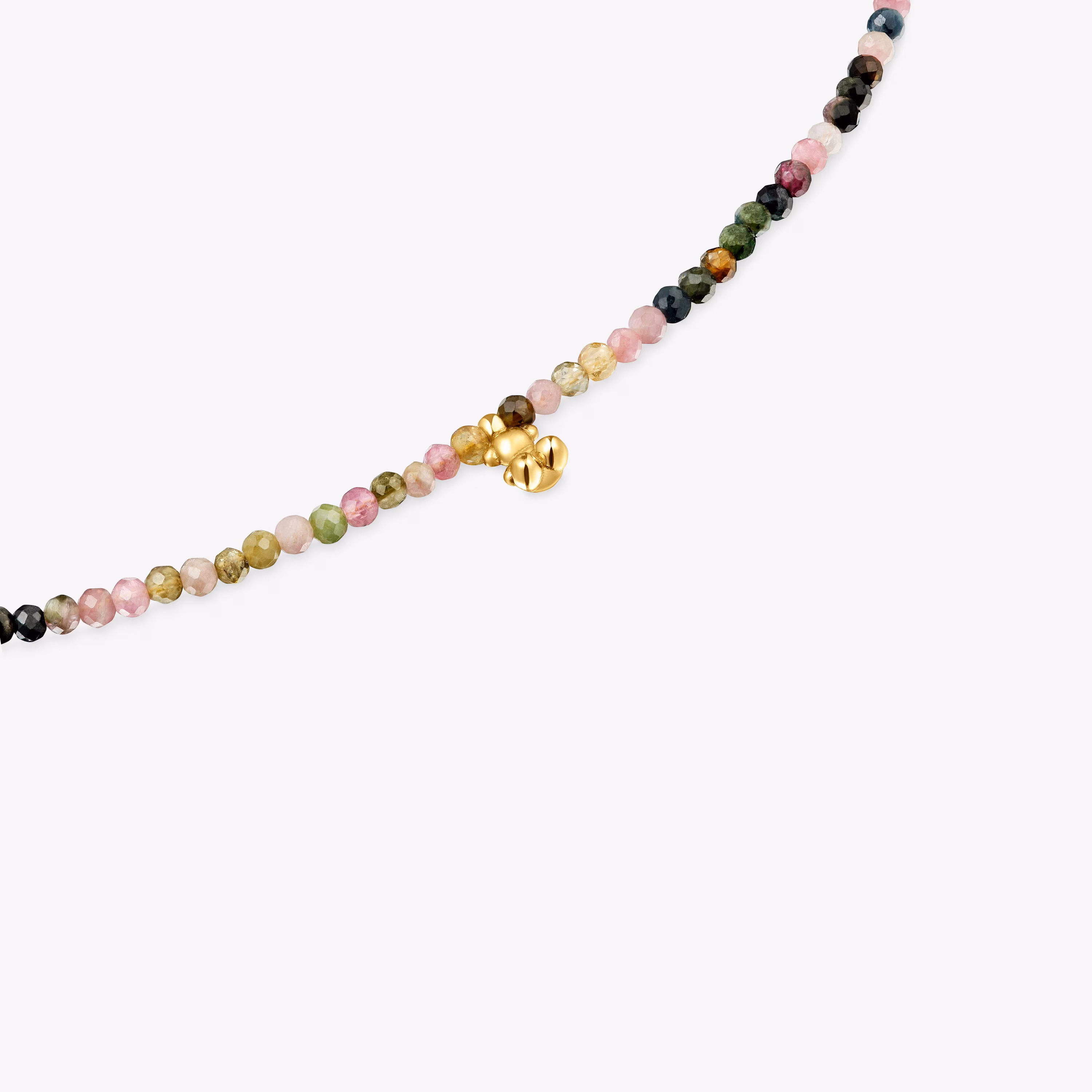 Collar corto con baño de oro 18 kt sobre plata y turmalinas Bold Bear