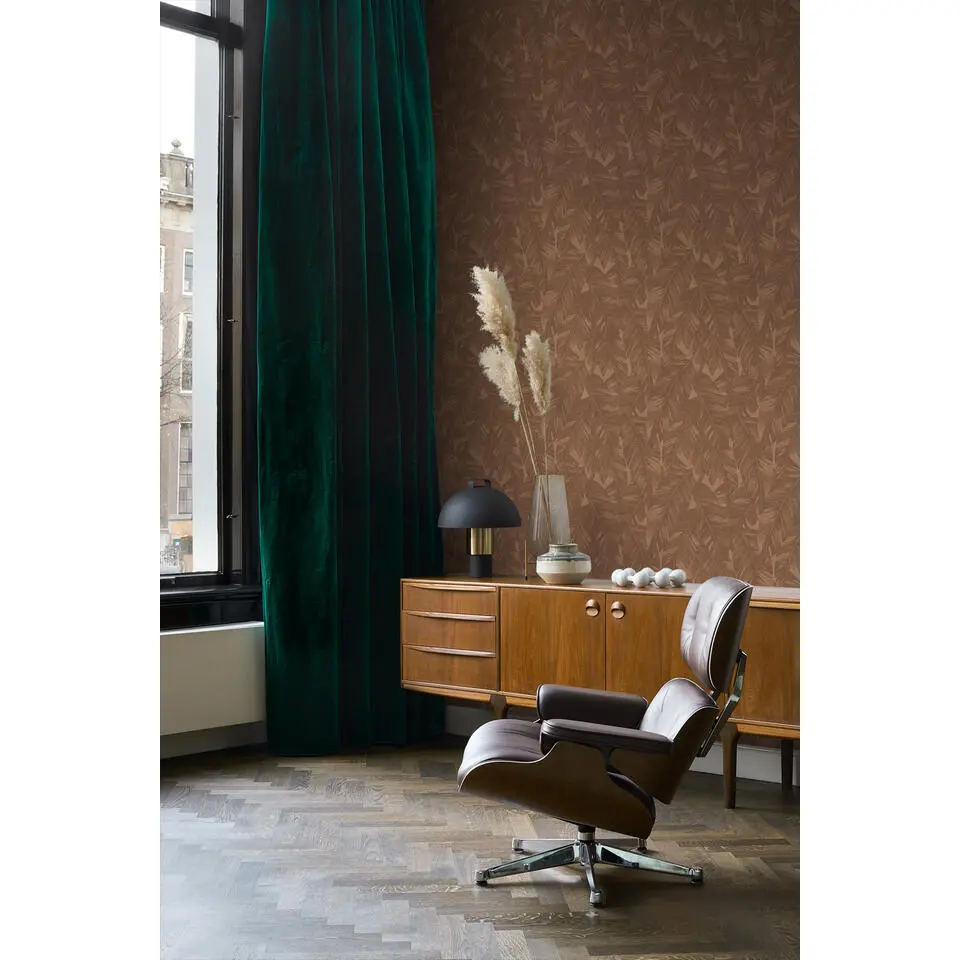 Origin Wallcoverings behang bananenbladeren terracotta bruin - 50 x 900 cm