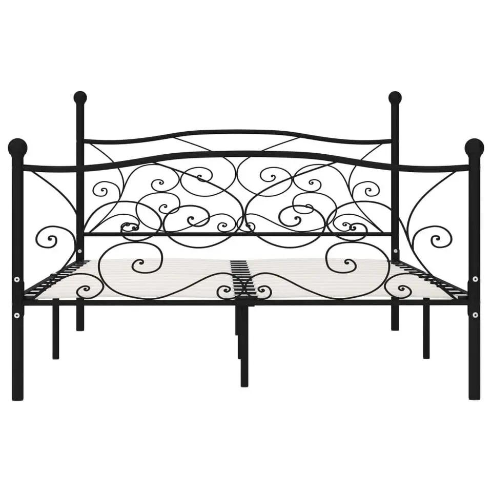 vidaXL - Bed frame met lattenbodem - Zwart - Metaal - 120x200 cm