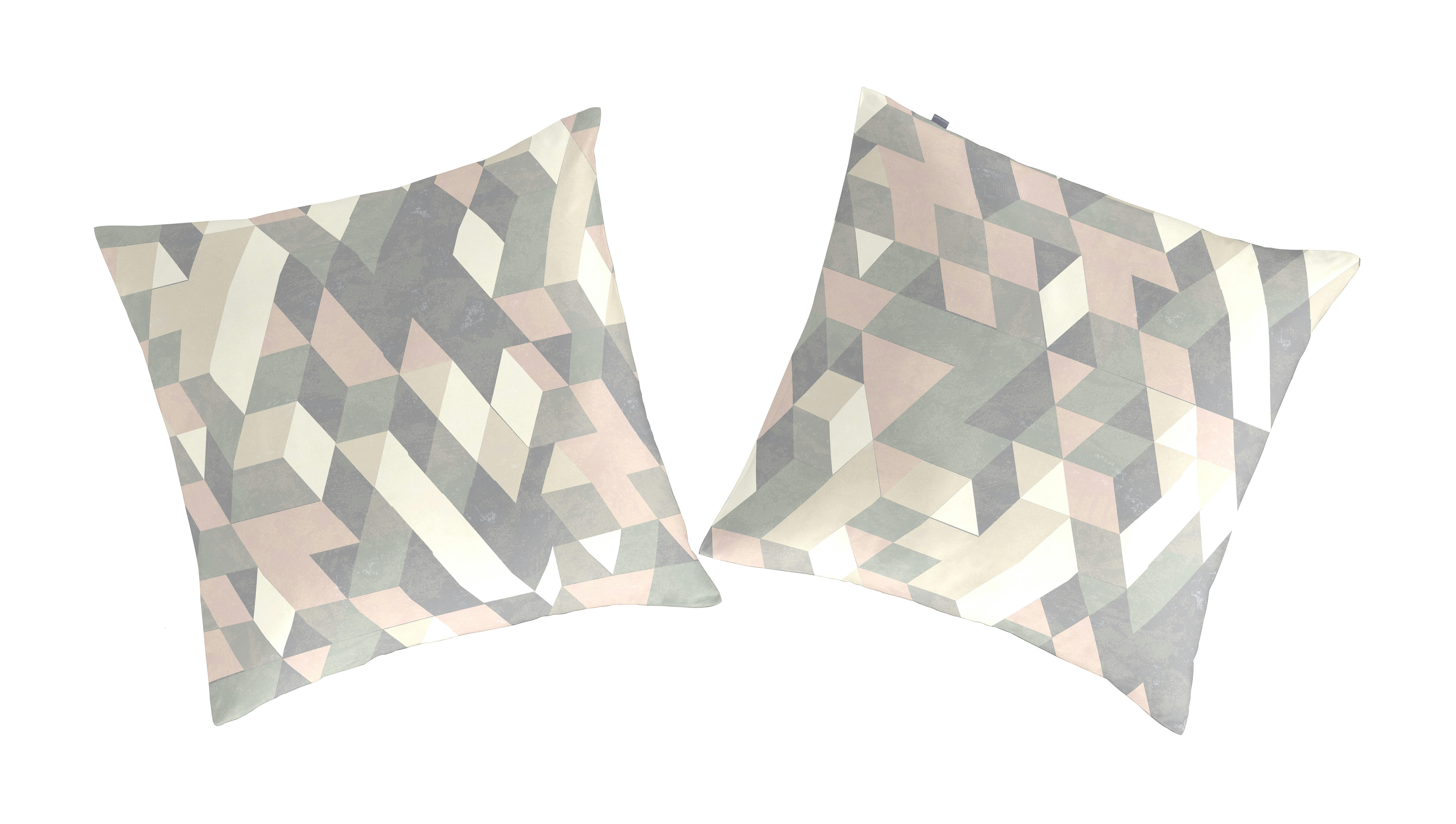 HELENS TO - 2 taies d'oreiller en coton bicolore 65x65