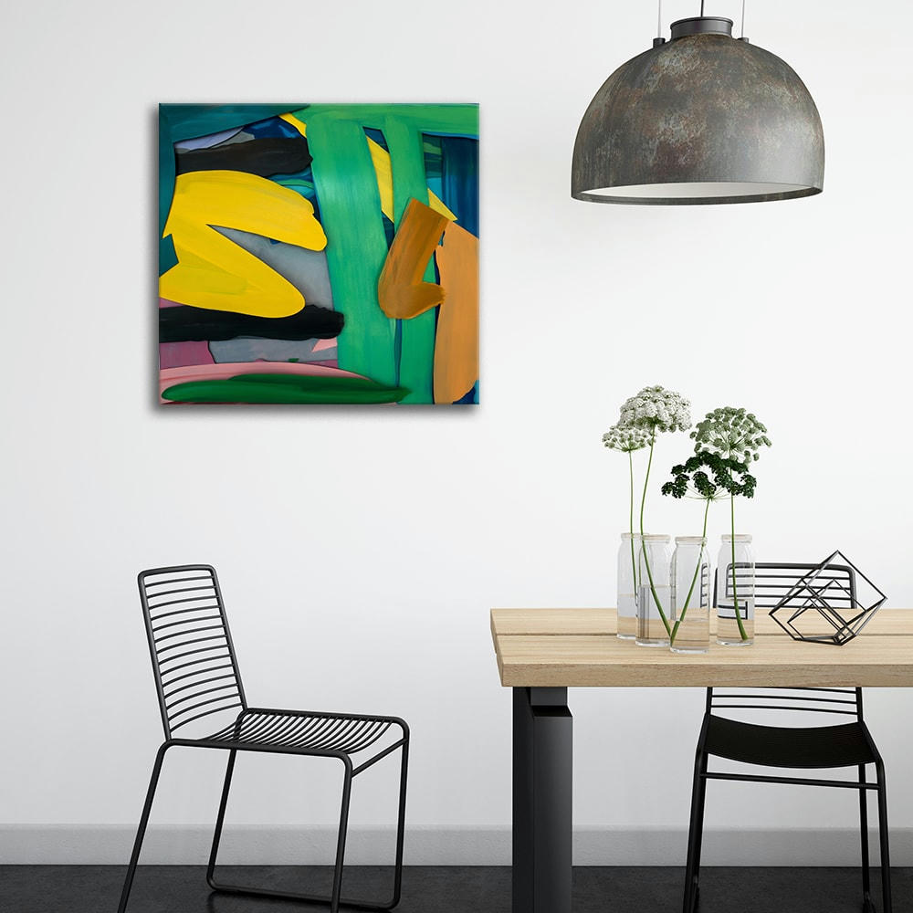 - Tableau impression sur toile lignes épaisses 60x60cm