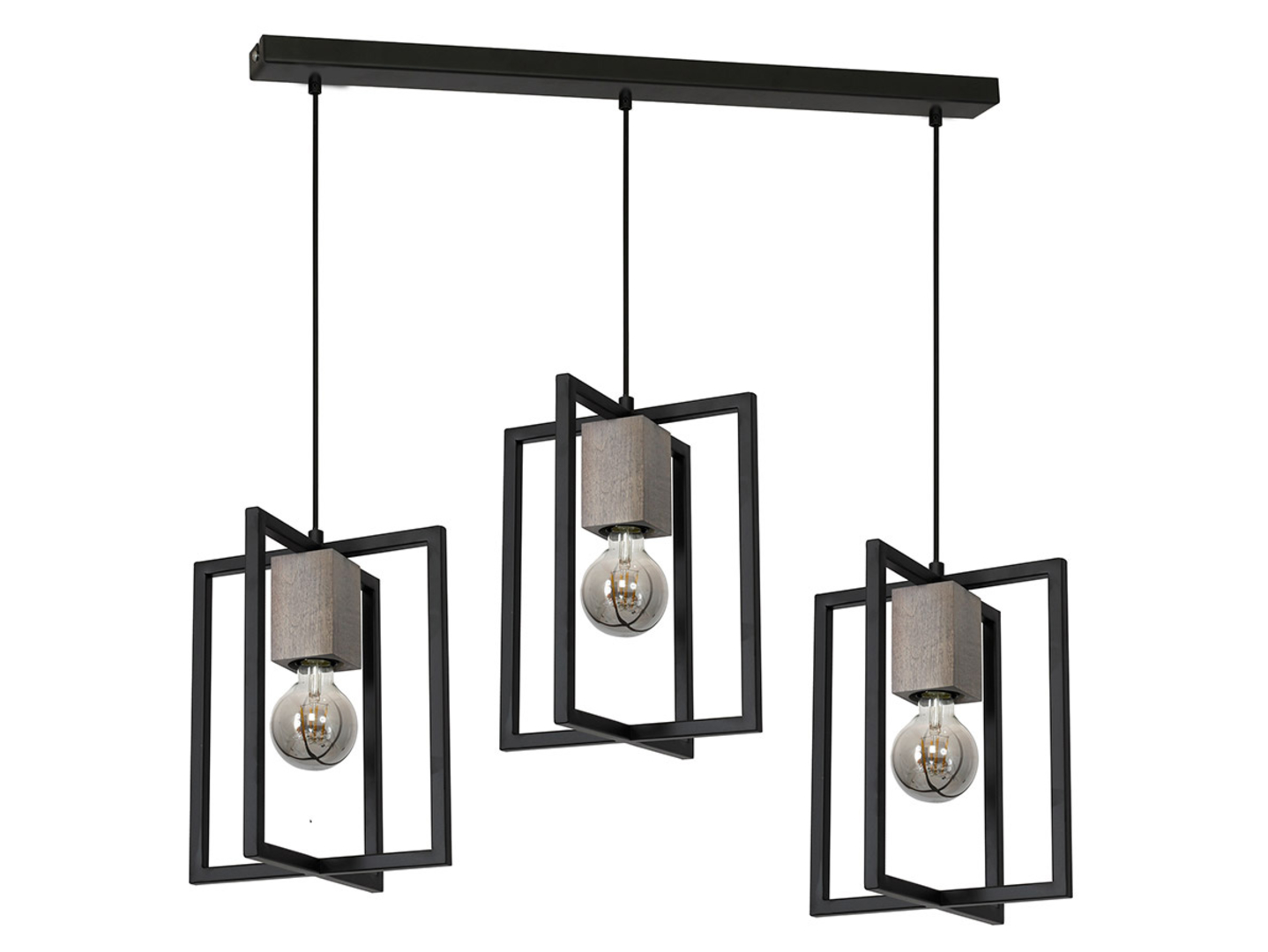 Lampa wisząca Ralph 3-punktowa metalowa czarna