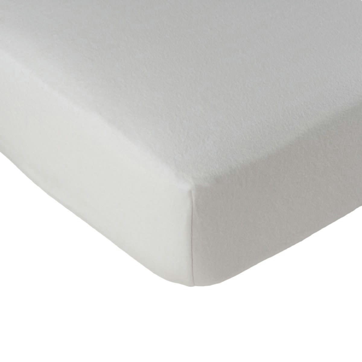 PROTÈGE MATELAS MOLLETON - Alèse protège matelas molleton en coton blanc 80x190 cm
