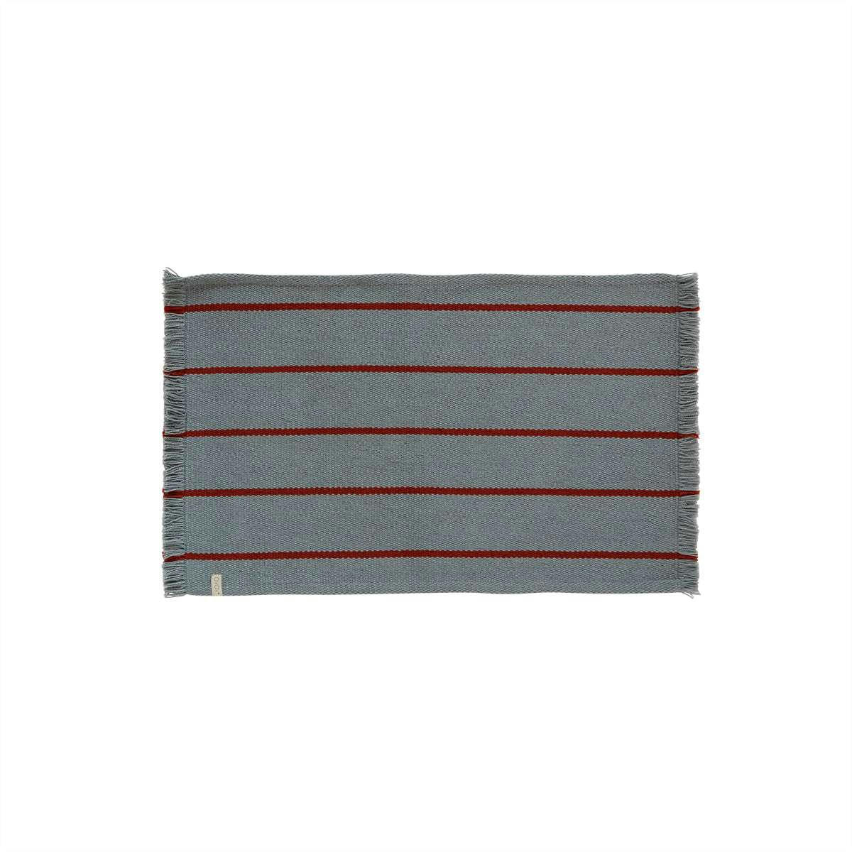 LINA - Tapis de bain bleu en polyester recyclé 100x60cm