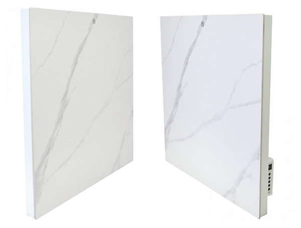 Emetteur thermique avec façade en céramique à finition marbrée