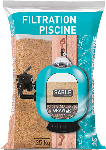 Lot de 4 sacs de sable de filtration piscine 0,6/1,6 en sac de 25 KG