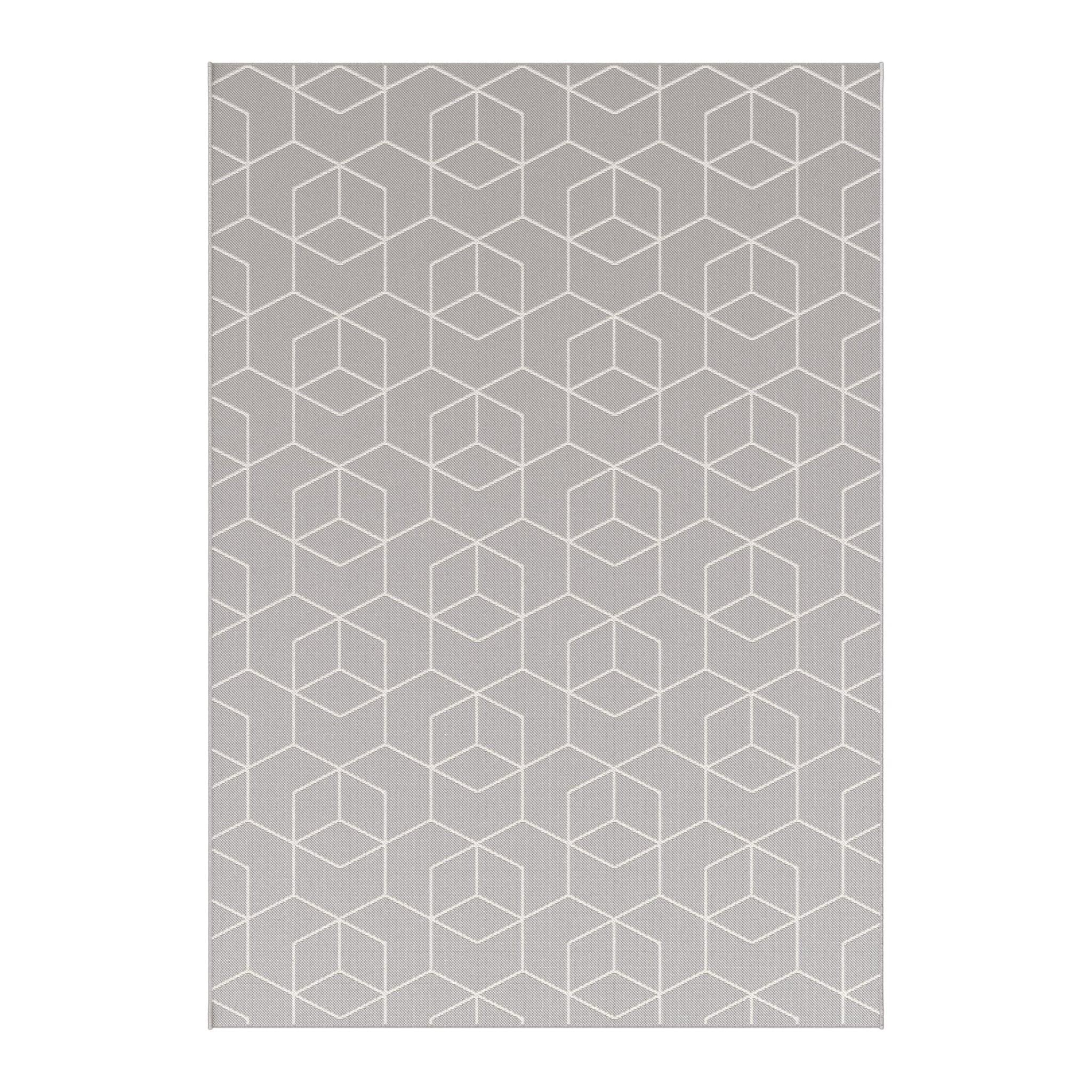AFK Living vloerkleed Kube - voor binnen en buiten - grijs - 160 x 230 cm
