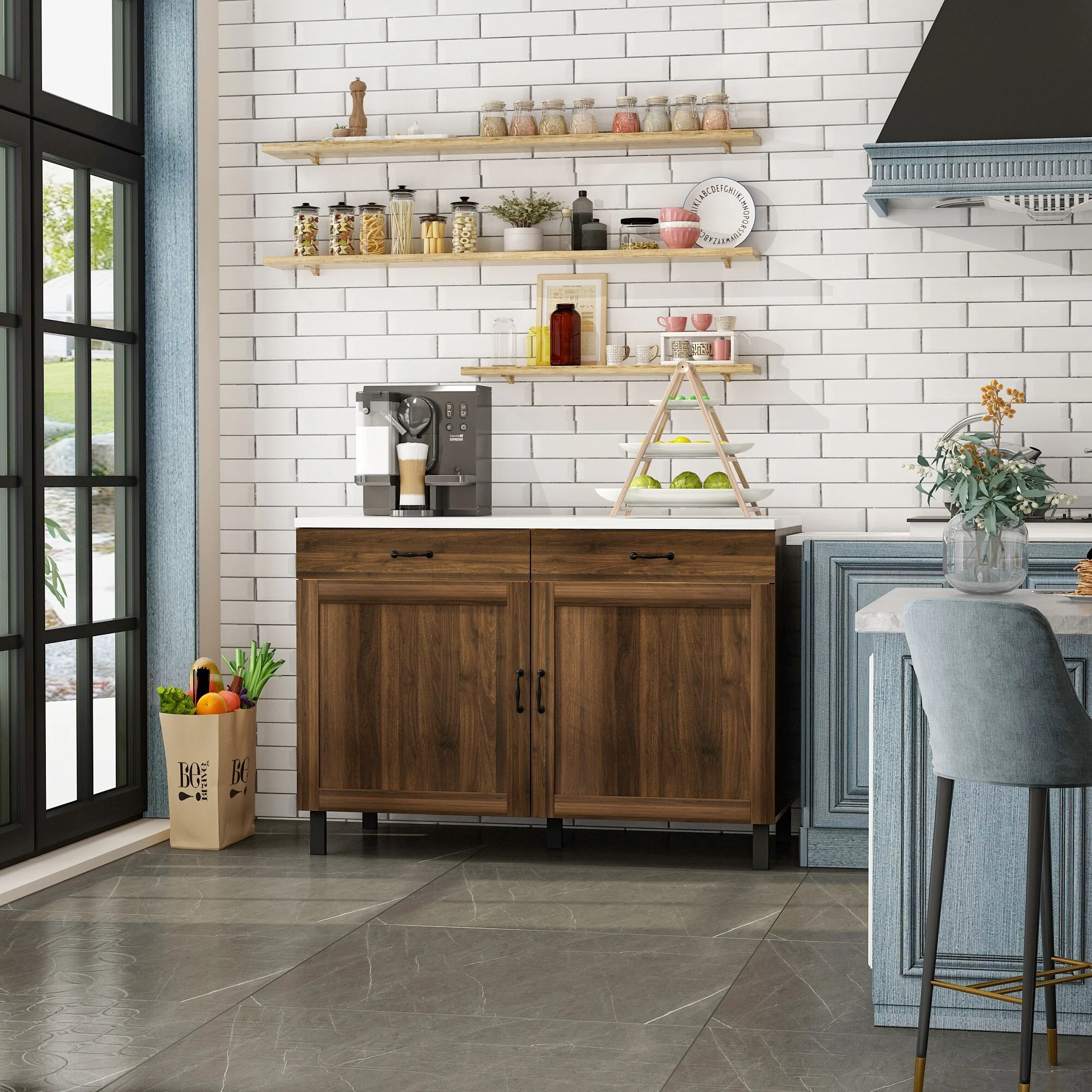 Bar Table Island Multi-Use Marble Cabinet - Elevate Your Home Decor