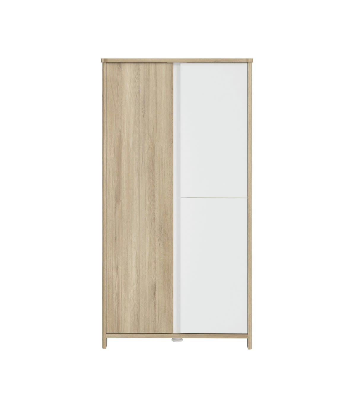 SACHA - Armoire 3 portes bois et blanc Bébé - 95 x 185 cm