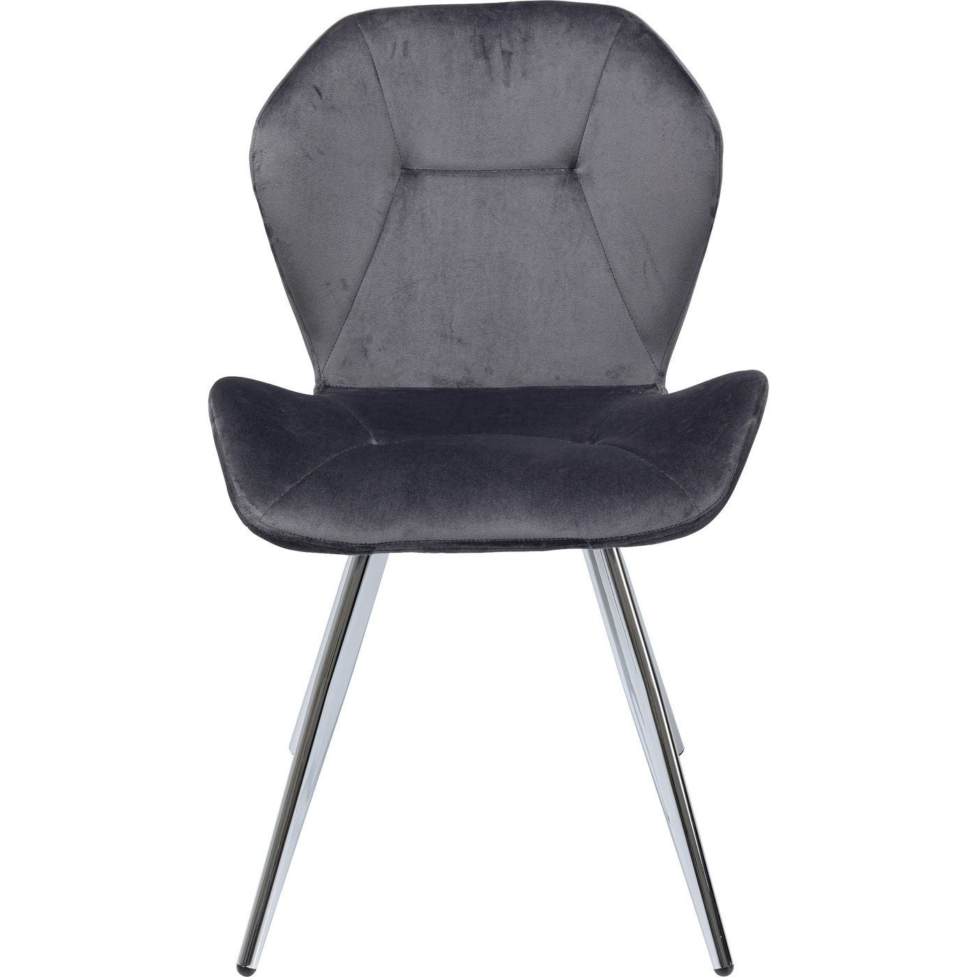Kare Design Stoel Viva fluweel grijs en chroom