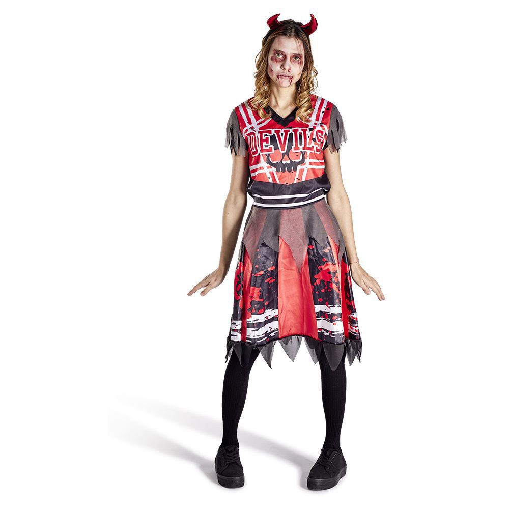 Déguisement adulte Halloween pompom girl robe et serre-tête - Taille L