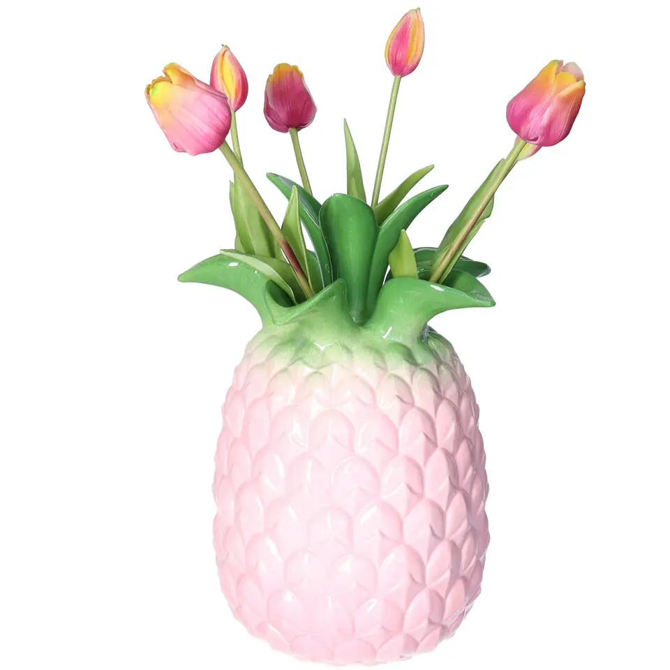 BD Kunst tulpen boeket Sally - 7x - paars - real touch - 47 cm