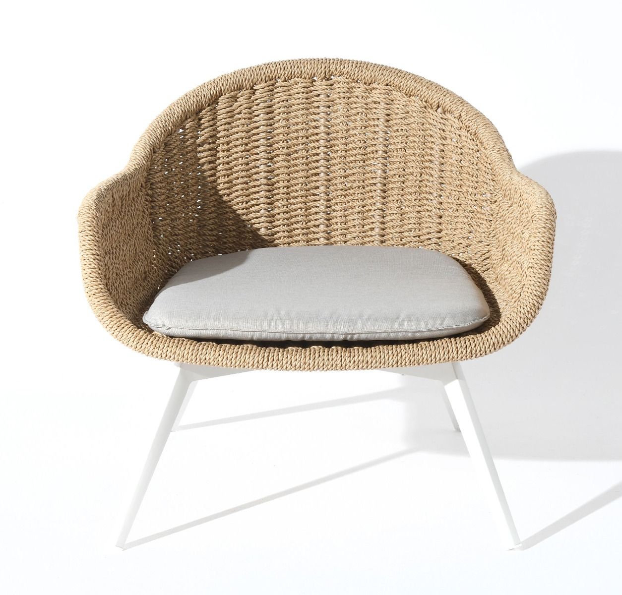 Fotel ogrodowy Bati beżowy 65x63x39 cm Miloo Home