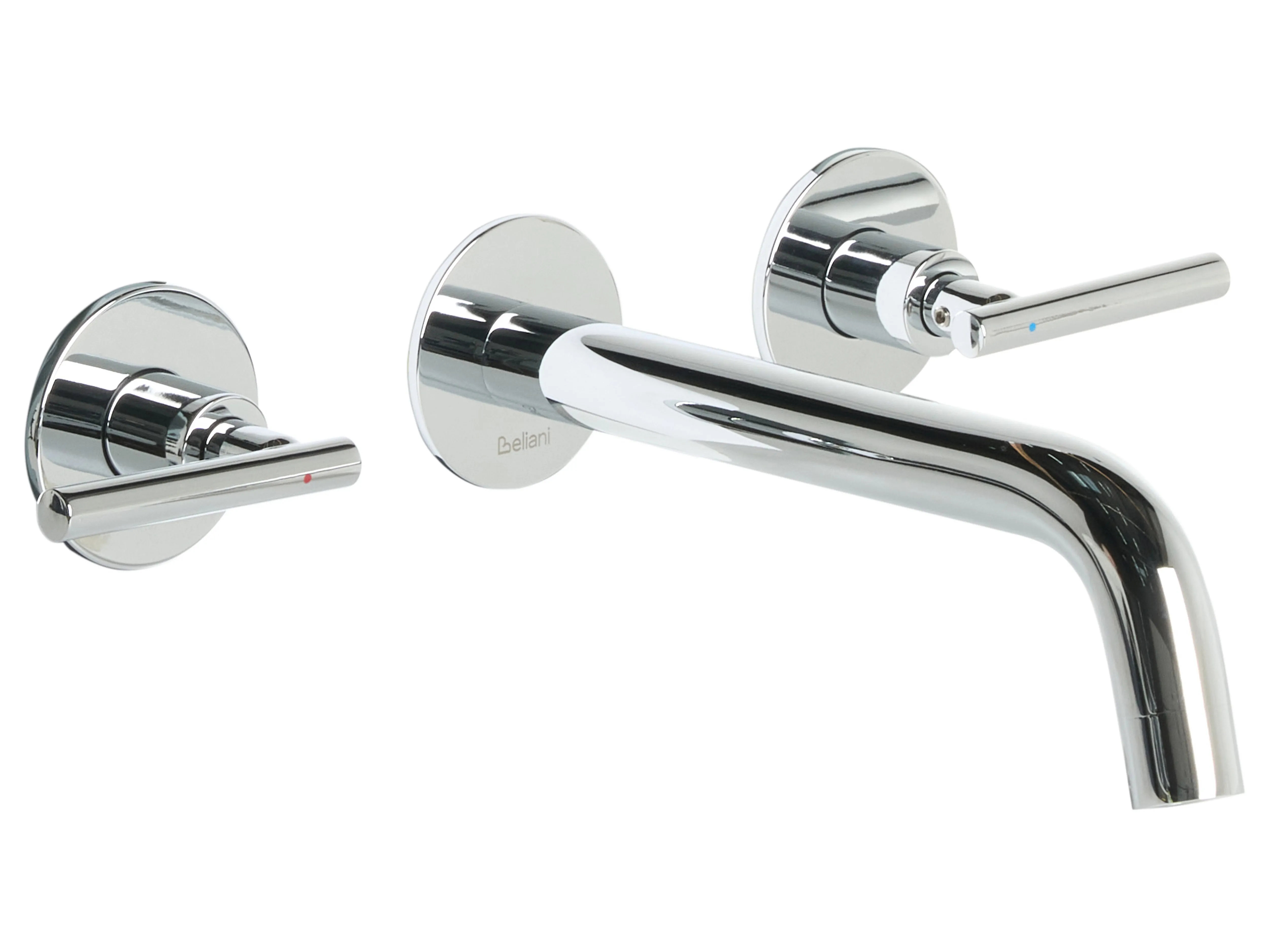 Wall Mounted Basin Mixer Tap ISHINCA Brass Silver