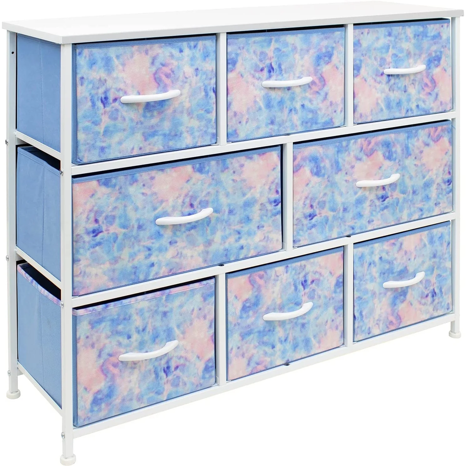 Sorbus White Frame Bold Color 8-drawer Dresser