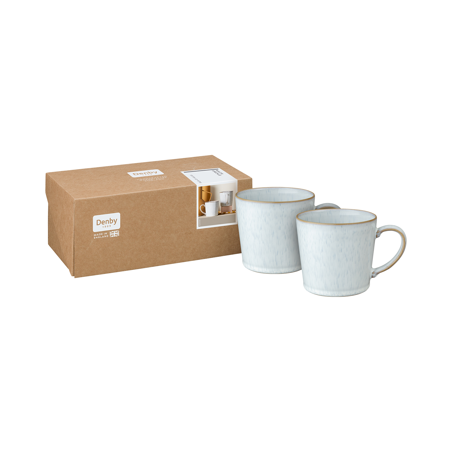 White Speckle Mugs - Set Of 2