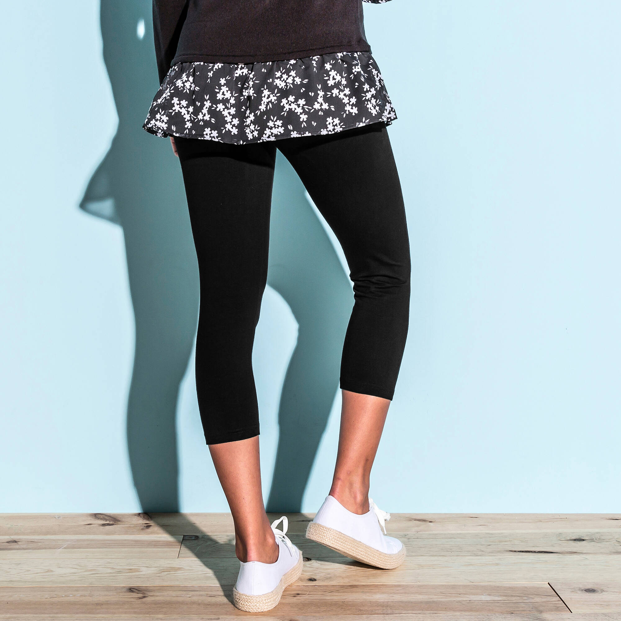 Legging 3/4 uni - lot de 2