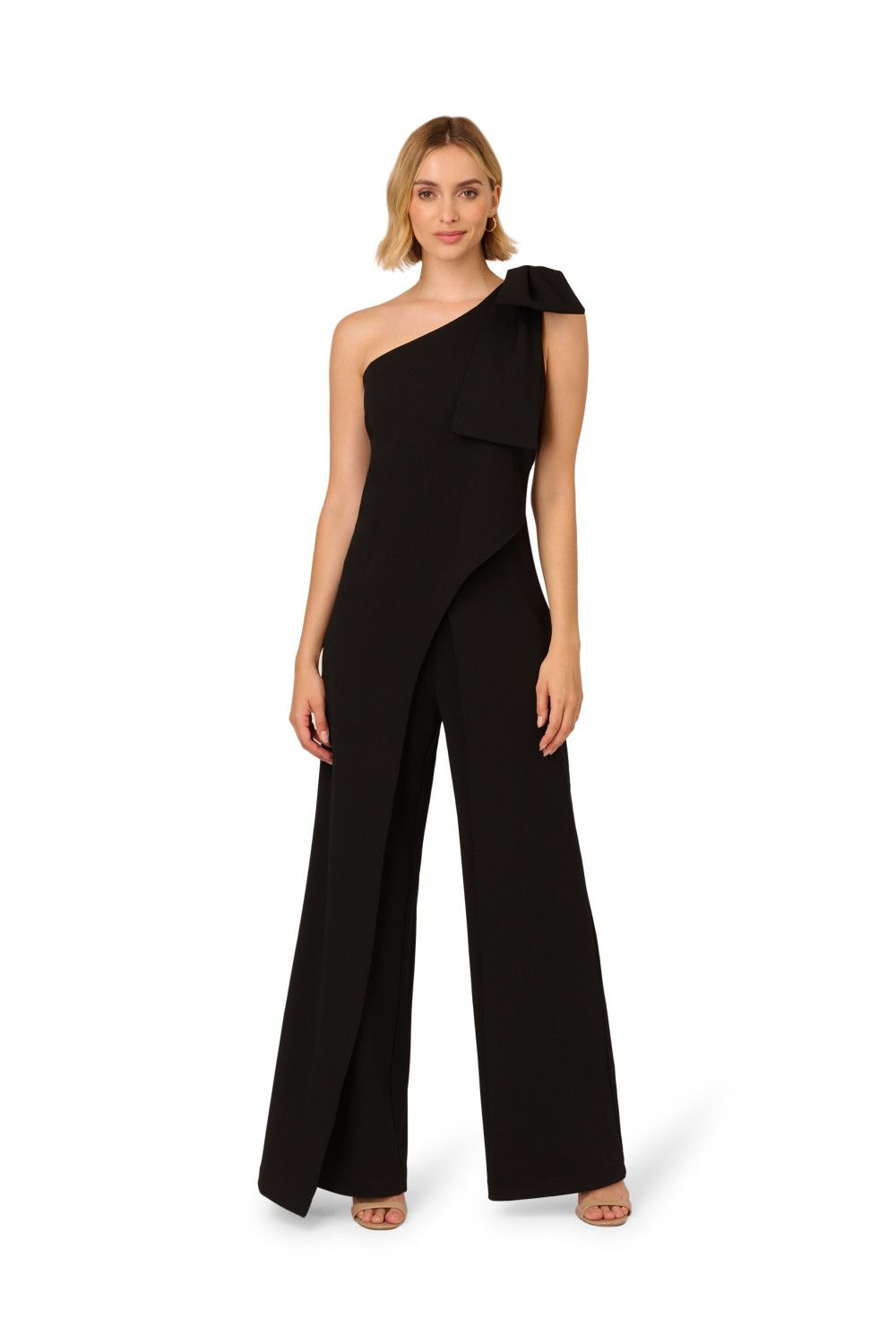 Adrianna Papell One Shoulder Bow Jumpsuit