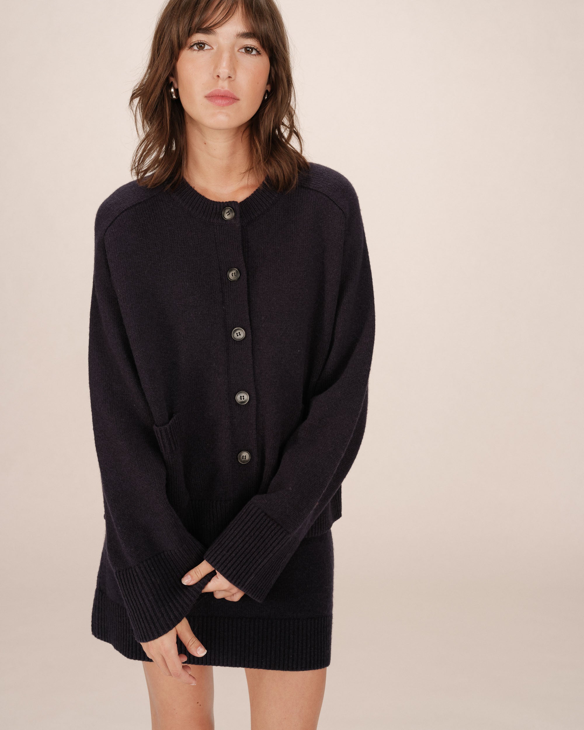 Cardigan oversize marine Sanson