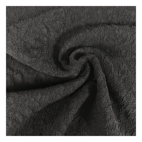 Black Embroidered Floral Fabric by the Metre