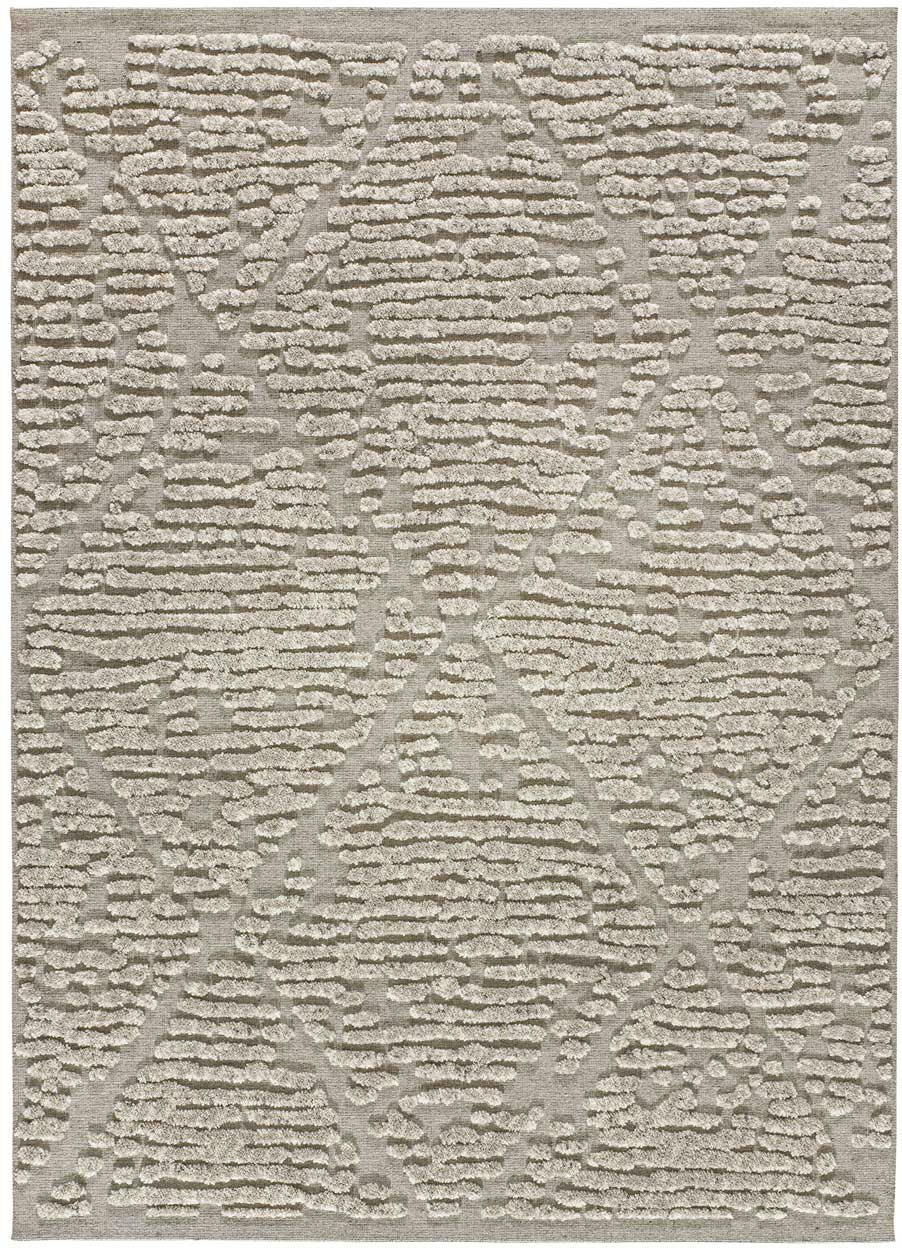 MIRTHA - Tapis en laine avec motifs en relief beige, 130X190 cm
