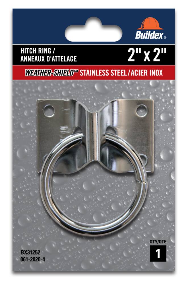 Buildex Hitch Ring, Stainless Steel, For All Weather, 2 x 2-in