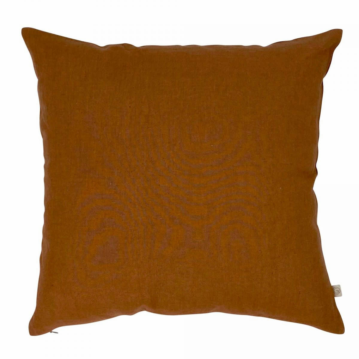 LES ESSENTIELS - Housse de coussin en lin lavé marron cuivre 45x45