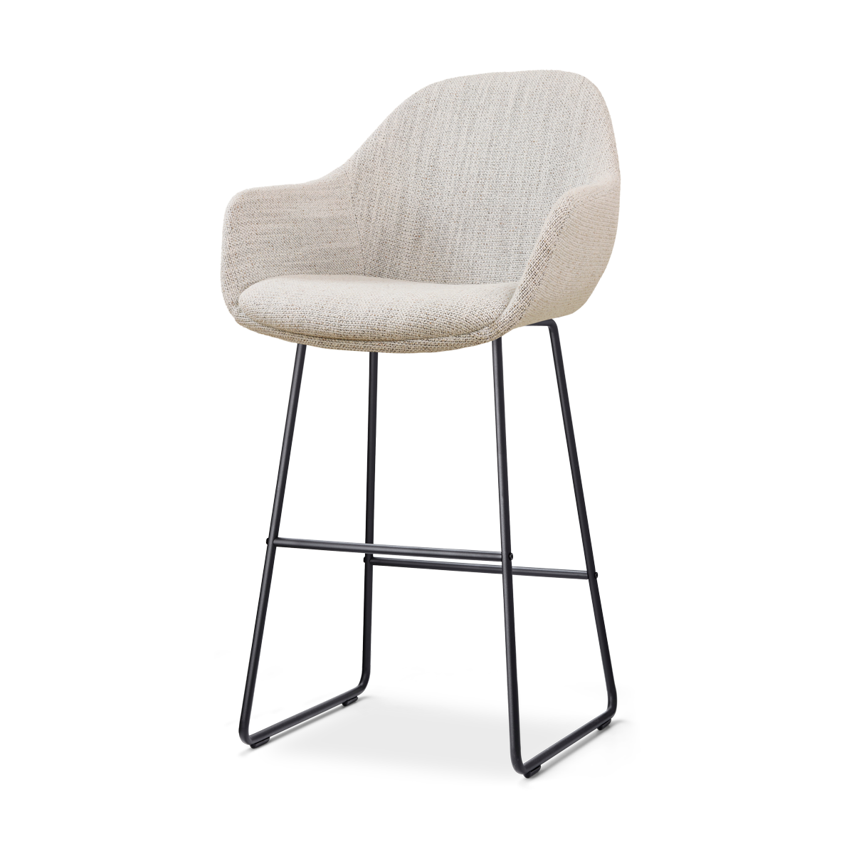 Nolon Nino-Mae Barkruk Beige Gemêleerd - met Armleuning - Zwart - 75 cm