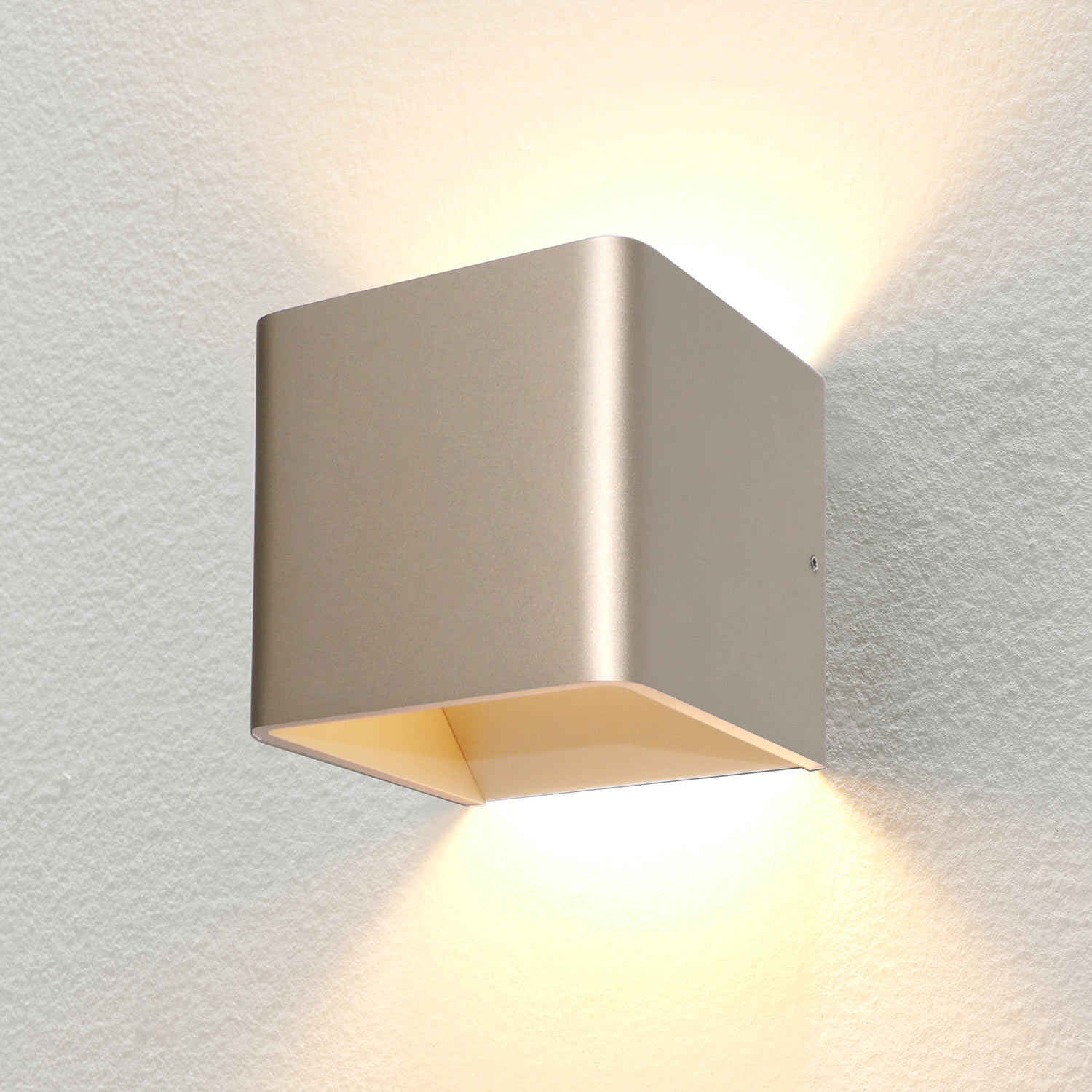 Artdelight wandlamp Fulda - 1 lichts - 10 x 10  cm - champagne