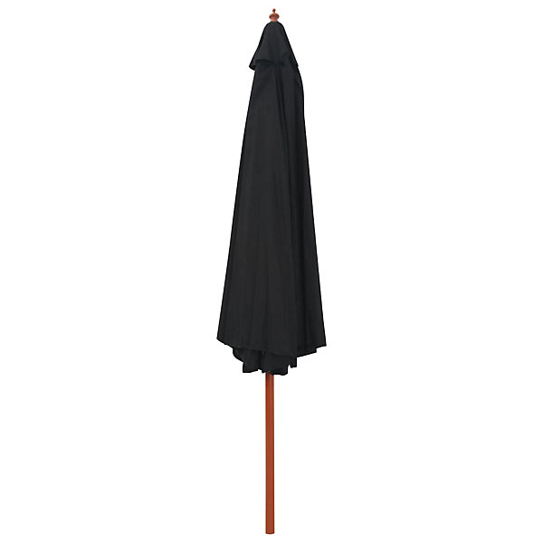 Parasol d'exterieur avec mât en bois bois noir Helloshop26